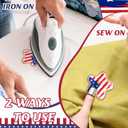 2 x 4th of July Iron On Patches Chenille Patches Independence Day American Flag Patriotic Iron On Patches for Hats Clothes Jacket Backpack Jeans Pants Dress (Star,Circle,Heart)