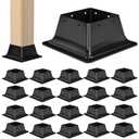 4x4 Post Base 20Pcs-Inner Size 3.6x3.6-Heavy Duty Metal Post Brackets-Deck Post Anchors-Solid Steel-Powder Coated-Wood Post Holder for Porch Handrail Railing Pergola Fence Pavilion-Support Deck Base