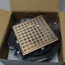 Uni-Green Champagne Bronze Shower Drain 4-1/4 Inch - Square Gold Shower Drain Kit with ABS Flange for 2" or 3" Pipe - Low Profile 304 Stainless Steel Shower Floor Drain Kit with Hair Carcher