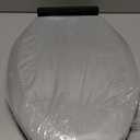 Renovators Supply Manufacturing Black Plastic Soft Close Elongated Toilet Seat Quiet-Close Lid, Contoured Seat Easy To Install And Clean, Grip-Tight Bumpers With Adjustable Mounting Hardware (Pack of 1)