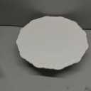10 Inch White Ceramic Cake Stand (Holds 10 Inch Cake), Decorative Cupcake Stand, Dessert Display Plates for Snacks and Cookies, Baby Shower, Birthday, Wedding Party Decor
