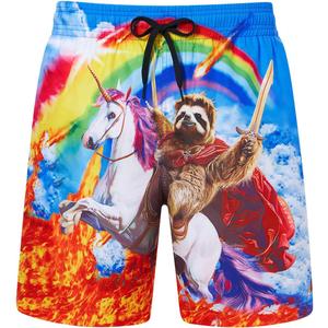 uideazone Men Swim Trunks Drawstring Elastic Waist Quick Dry Beach Shorts with Mesh Lining Swimwear Bathing Suits (M)