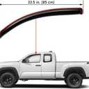 Lightronic Extra Durable Clip-on in-Channel Auto Vent Window Visor, Fits 2016-2023 Toyota Tacoma Access Cab, UV Protection Rain Guard, Original Wind Deflector, No-Drill Install, Dark Smoke, 2-Pcs