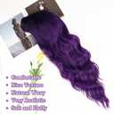 NAYOO Purple Wigs with Bangs - Long Curly Wavy Hair Wigs, Heat Resistant Synthetic Fiber, 24 Inches (Ombre Purple)