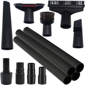 1.25 Inch Vacuum Brush Attachment Kit Compatible with Vacuum Cleaners Using 1-1/4'' Accessories - 1.25 Inch Shop Vac Accessories: Horse Hair Dust Brush, Vacuum Extension Wand and More (10 Pack)
