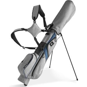 Pitch n Putt Small Golf Stand Bag - 3 Divider, Fit Up to 8 Clubs, Lightweight with Rain Cover & Strap for Men & Women