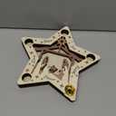 APUDWN Christmas Advent Wreath Candle Holder, Wooden Nativity Scene Advent Candlestick, 5-Hole Star Shape Wreath Candle Holder for Christmas Nativity Christian Table Centerpiece Gifts (Pentagram)