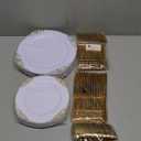 125PCS White and Gold Plastic Plates - Gold Disposable Plates with Plastic Silverware - Vintage Disposable Dinnerware Set for 25 Guests for Christmas Parties Holiday