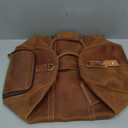 Leather Travel Luggage Bag with Ykk Zipper, Mens Duffle Retro Carry on Handbag (Brown)