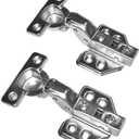Small Cup Soft Close Inset Hinge for Thin Door Clip On Mounting Plate Concealed Cabinet Hinge with Screws Nickel Finish