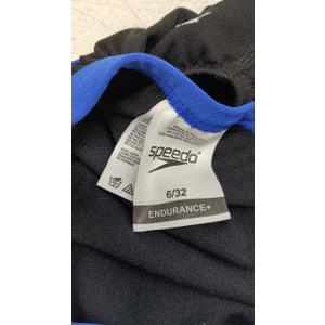 Speedo Women's Swimsuit One Piece Endurance+ Flyback Solid Adult Team Colors (32, Black/Blue)