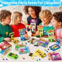 Valentines Day Gifts for Kids Classroom, 24 Pack Valentines Day Cards with Basketball Shooting Game, Basketball Toy for School Valentines Exchange Prizes, Valentines Party Favors for Boys Girls