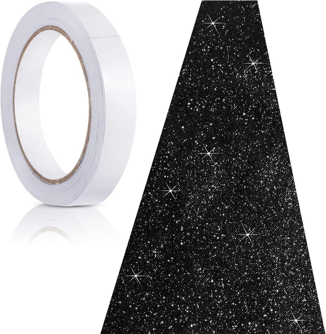 Tatuo Carpet Runner Runway Rug 55 GSM Thickness with Carpet Tape for Prom Wedding Party Outdoor Indoor Hallway Rug(2.46 x 30 Feet,Glitter Black)