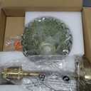 Hardwired Wall Sconce Light, Vintage Wall Sconce with Switch, Gold Wall Light Fixture with Tulip Green Glass Lampshade, Indoor Wall Light for Bedroom Bathroom, Bedside Wall Lamp