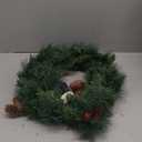 Nearly Natural 20in. Mixed Pine and Pinecone Artificial Christmas Wreath with 35 Clear LED Lights