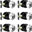 6 Pack Crystal Door Knobs Interior, Elegant Matte Black Closet Door Lock, Keyless Glass Door Knobs for Hallways and Laundry Rooms