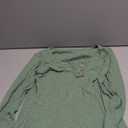 Womens Henley Tops Long Sleeve Women's Long Sleeve Henley T Shirts Button Down Slim Fall Fit Tops Scoop Neck Ribbed Knit Blouse Green, Size S