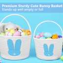 CubesLand Empty Easter Basket,Easter Baskets for Kids,Girls,Boys,Toddler,Easter Bunny Baskets Easter Egg Hunt BucketBaby First Easter Basket,Cute Easter Gift Basket 9.05 x 7.08 x 7.87