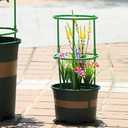 Large Size 6 Packs Flower Support Plant Stakes for Tomato Monstera Peony Hydrangea Climbing Plant Stand Stakes with Garden Wire Ties for Indoor Plastic Stackable Garden