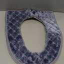 Toilet Seat Cushion - Soft, Thicker, Warmer Washable Covers with Zipper - Home Reusable (Gray)