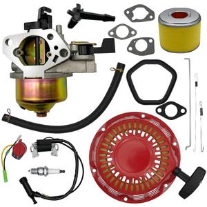 Strongthium GX240 GX270 Tune Up Parts Carb Kit for Honda Predator 8.0 9.0 hp 301cc w/Carburetor + Pull Start + Coil + Air Filter + Spark Plug + Throttle Springs + Gaskets