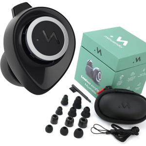 High Fidelity Adjustable earplugs | Musicians Hearing Protection | Variable 7-25dB Attenuation Ear Plugs | Award Winning Design | Concerts, Gigs, Clubs, Festivals | Case, Leash & 11 eartips