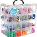 Bins & Things 40-Compartment Organizer for LOL Dolls - Beads and Craft Storage, Compact Toy Organizer for Small Toy Figures - Portable, Durable Storage Solution (Clear)