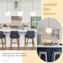 Bagood 8" Globe Pendant Light Gold 2 Pack Mid Century Pendant Light Globe Pendant Lights Kitchen Island Brushed Brass Finished with Milk Glass Adjustable Ceiling Light Fixtures for Dining Room Bar