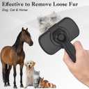 Dipoo Self Cleaning Shedding Brush - Skin Friendly Grooming Tool for Dogs, Cats, and Puppies, Deshedding and Hair Removal for Long and Short Haired Pets, Black