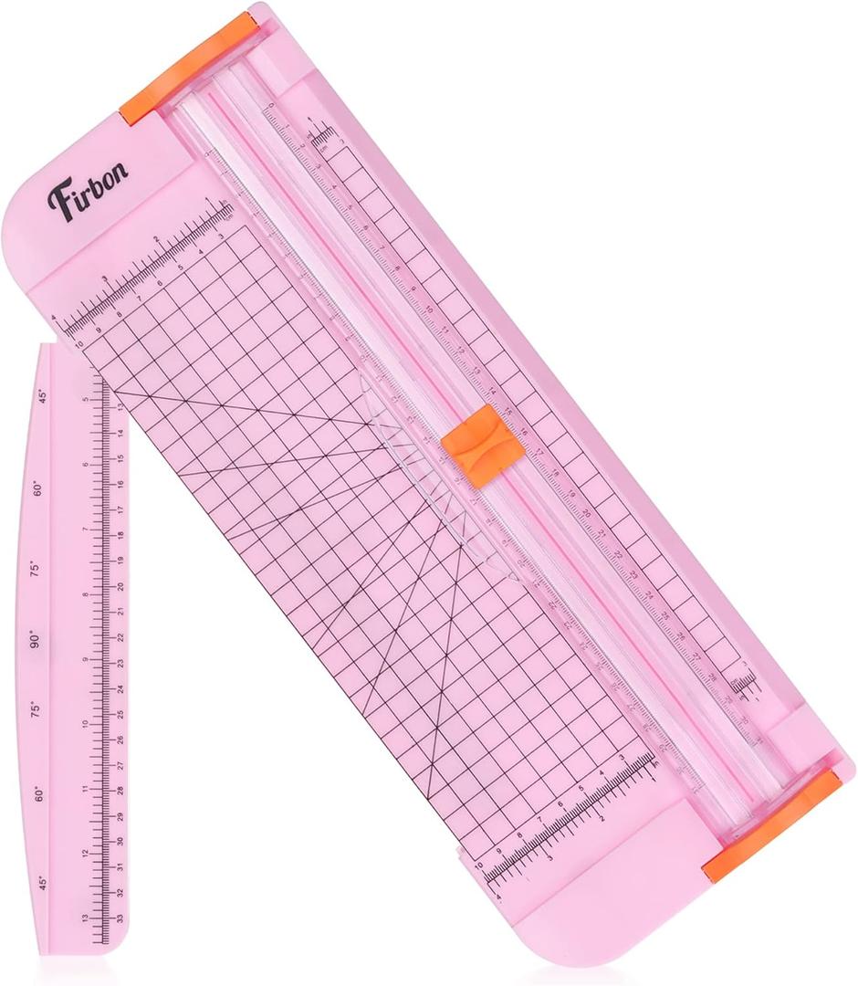 Firbon A4 Paper Cutter 12 Inch Titanium Straight Paper Trimmer with Side Ruler for Scrapbooking Craft, Paper, Coupon, Label, Cardstock(Pink) Firbon A4 Paper Cutter 12 Inch Titanium Straight Paper Trimmer with Side Ruler for Scrapbooking Craft, Paper, Coupon, Label, Cardstock(Pink)