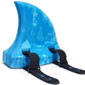 Swimming Shark Fins, EVA Back Float Safety Swimming Trainer with Adjustable Belts, Swim Floaties for Sport Pool Lesson, Small, Blue