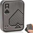 Fidget Slider, Metal Poker Push Card, Fidget Clicker, Fidget Toys for Adults, Relieve Stress Anxiety ADHD, Gift for Boyfriend, Husband and Father (Sliver A)