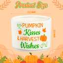 WATINC Fall Autumn Candy Dish Mini Ceramic Candy Bowl Tiered Tray Decor, Pumpkin Maple Leaves Sweets Table Shelf Decorations, Farmhouse Harvest Wishes Accents for Thanksgiving House (2Pcs)