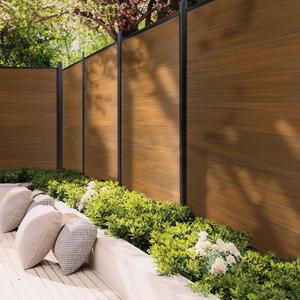 Mondaria Privacy Fence Panels for Outside, 6ft(W) x 6ft(H) Outdoor Privacy Panels with 1 Post, Wind Resistant Wood Plastic Composite Fencing Panels for Patio, Backyard, Garden and Swimming Pool(Brown)