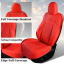 Coverado Car Seat Covers for Tesla Model Y, Car Seat Covers Full Set 5 Seater, Leatherette Car Seat Covers Front Seats and Back Custom for Tesla Model Y 2020 2021 2022 2023 2024 2025 Red