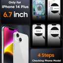 2 x SPIDERCASE Designed for iPhone 14 Plus Case, Magnetic Translucent [2 Pack Tempered Glass Screen Protector] Anti-Fingerprint Anti-Scratch Case for iPhone 14 Plus 6.7,Hot Pink