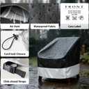 Patio Chair Covers for Outdoor Furniture Waterproof 2 Pack, Patio Sofa Cover Lounge Deep Seat Cover with Air Vent Fits up to 32"W37"D36"H inches, Black&Silver.