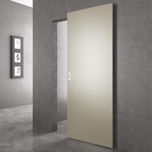 47" Concealed Sliding Barn Door Hardware and Track Floating Wall MountSoft Closing(Newly Upgraded 4-Wheel Pulley)