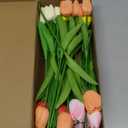 MACTING 30PCS Artificial Tulip Flowers 13.7" Real Touch Fake PU Tulips Bouquet Faux Flowers for Floral Arrangements Table Centerpiece Kitchen Indoor Outdoor Spring Summer Decor (Multi Colors-1)