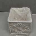 Mkono Tissue Box Cover Macrame Square Open-Bottom Tissue Box Holder Boho Decor Tissue Organizer Bohemian Handmade Woven Tissue Cube Box for Bathroom Bedroom Dresser Living Room Office Dorm, Ivory