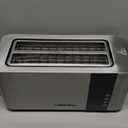 Mueller UltraToast Full Stainless Steel Toaster 4 Slice, Long Extra-Wide Slots for Bagels and Waffles, 6 Browning Levels, LED Display, Cancel/Defrost/Reheat Functions & Removable Tray, Kitchen Gadgets