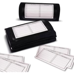 Quarterback (QB) Play Single Window Wristband - Youth Size - Pro Football Armband Playbook - 5 Pack (Black)