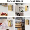 2 Pack Grocery Bag Holder, Wall Mount Bag Holder for Plastic Bags for Grocery Shopping Garbage Trash Bag Organizer with Bamboo Top for Kitchen, Pantry, Under Sink and Garage, Black