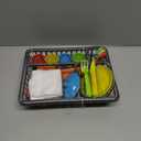 Kids Play Dishes with Drainer - 27PC Tableware & Pretend Kitchen Accessories, Plastic Play Set - Durable and Colourful for Children Ages 3+