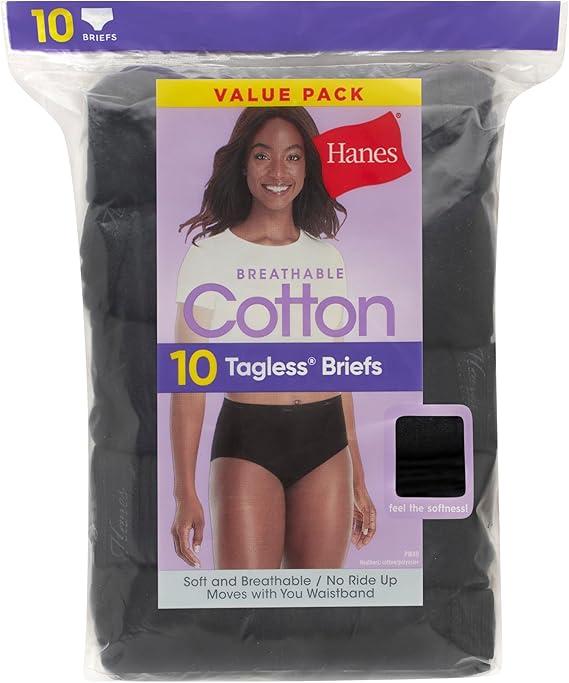 Hanes cotton 10 tagless briefs L