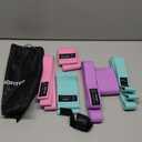 KANGFITER Long and Short Fabric Resistance Bands with Door Anchor, Non-Slip Stretch Booty Bands for Working Out Women & Men, Loop Exercise Elastic Bands for Home Physical Therapy Yoga Pilates (Green, Pink, Purple 7 PCS)