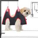 KELIXU Dog Grooming Arm with Clamps, Pet Grooming Table Arm with Hammock Harness &Two No Sit Haunch Holder, Adjustable Pet Grooming Supplies for Small/Medium Pets, Black