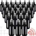 Fumete 36 Pcs Glass Spray Bottles 4oz Fine Mist Glass Spray Bottle Refillable Liquid Containers with 6 Labels 6 Funnel for Hair Travel Plants Cleaning Solutions Skin Care(Black,Classic)