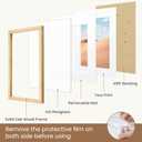 Dreamland 11x14 Picture Frame with Mat for 8x10, USA-Sourced Natural Oak Wood Photo Frames with Resistant Plexiglass, 11 by 14 Wooden Gallery Wall Frames for Art, Wall or Tabletop Display (3Pack)