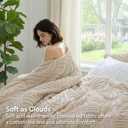 BEDELITE King Size Comforter Set - Tufted Boho Bedding Set, Beige Boho Comforter, Soft Lightweight Comforter King, 3 Pieces Farmhouse Jacquard Bed Set for All Seasons